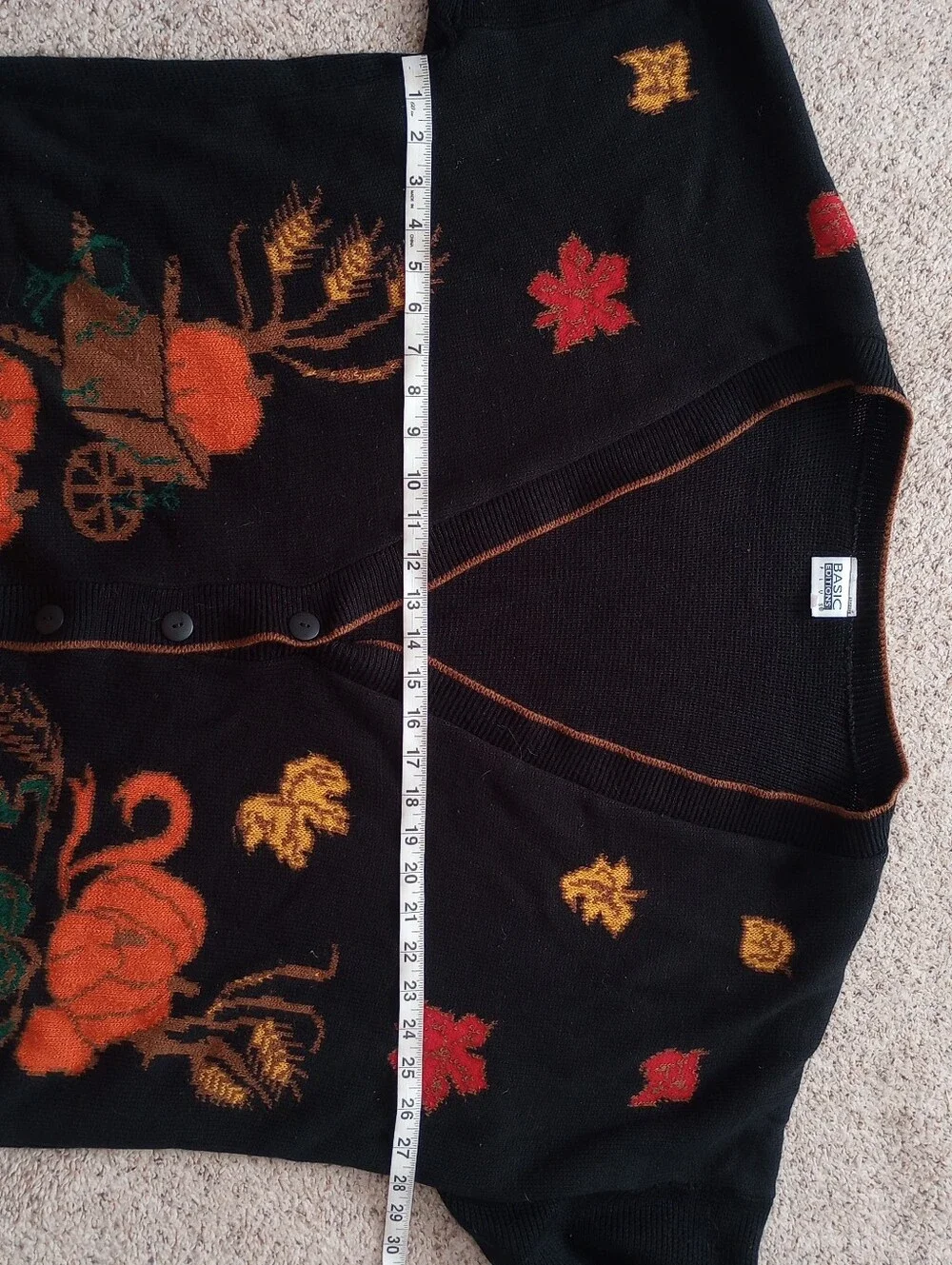 Pumpkin Leaves Fall Autumn October Halloween Thanksgiving Cardigan